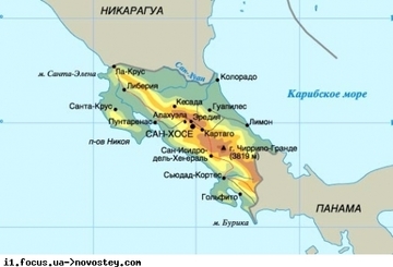Коста Рики на карте